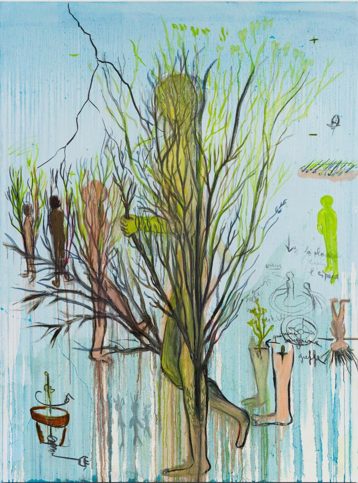 Greffe 2, 2022, huile et fusain sur toile, 200 x 150 cm.jpg